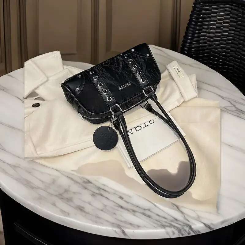 Premium Leather Commuter Crossbody Bag - Minimalist Vintage Design With Parisian Letter Style