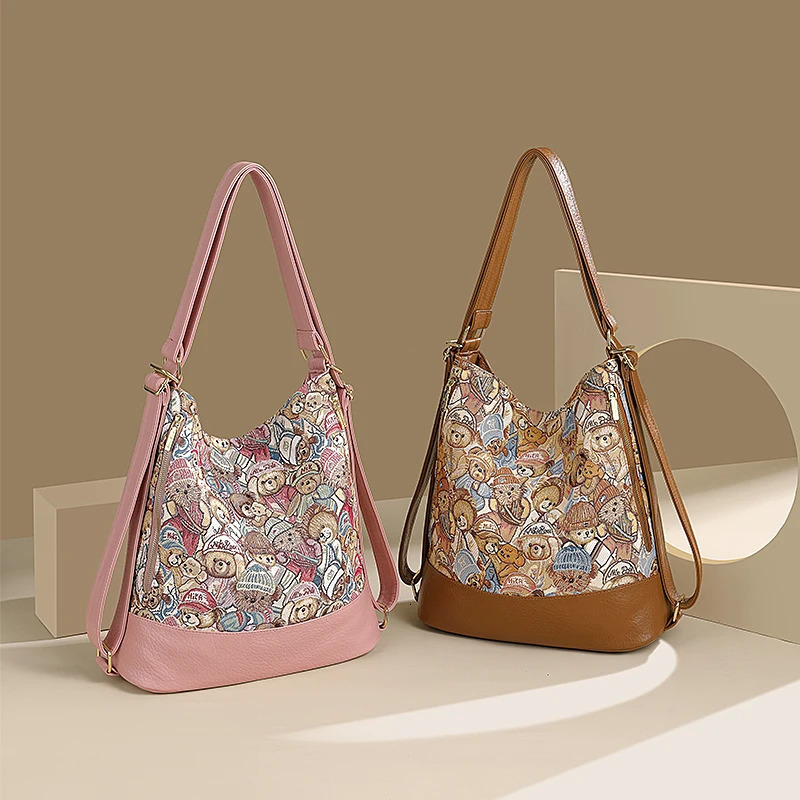 Fashion trend multifunctional womens shoulder bag handbag womens comfortable PU leather backpack women 250427