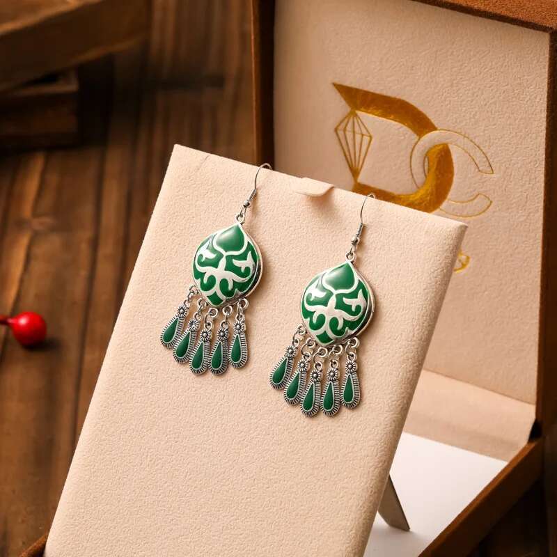 New Ethnic Fire Totem For Women Creative Design Short Style Enamel Vintage Water Drop Earrings Party Daily Jewelry