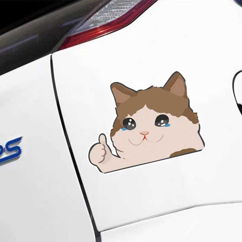 Cartoon Cat Car Personality Reflection Car Stickers Rear Window Cover Scratch Decorative Stickers Accessories H25430