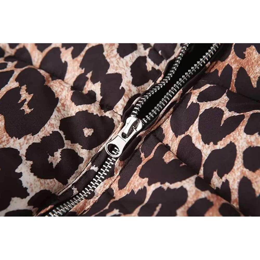 Kar&Otza New women's French design with a sense of style fashion, versatile leopard print and cotton jacket