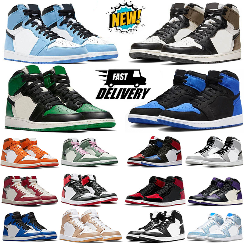 Designer Men Basketball Shoes Women University Blue Leather Hyper Royal Smoke Grey Chicago Red Dark Mocha OG Digital Pink Outdoor Sports trainers Sneakers 36-47