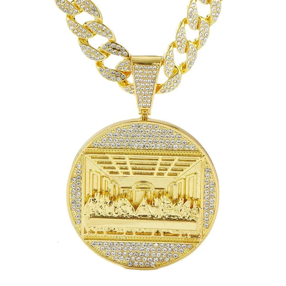 Hip hop Last Supper Pendant Jewelry Necklace Rap Singer Necklace Religious Men and Women Cuban Pop Chain Gift 250428