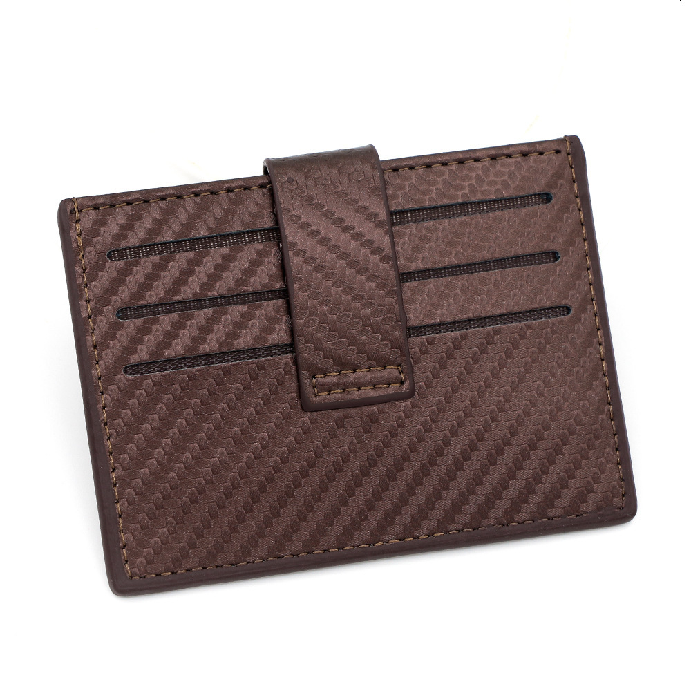 Designer Wallet Trendy Carbon Fiber Pattern Men S Buckle Thin Design Portable Small Bag Card Holder Coin Wallet Luxury Wallet Key Pouch