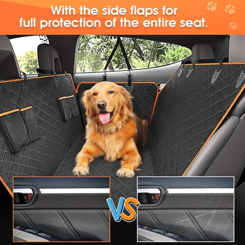 1 piece dog car seat cover suitable for rear seat waterproof seat protector scratch resistant pet car cushion black orange 250427