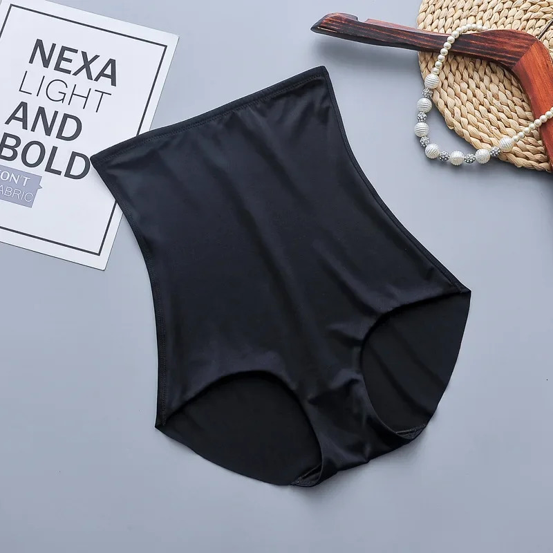 Waist tight corset back abdominal underwear ice silk seamless thin section weight loss hip lifting binding and shaping pants 250430