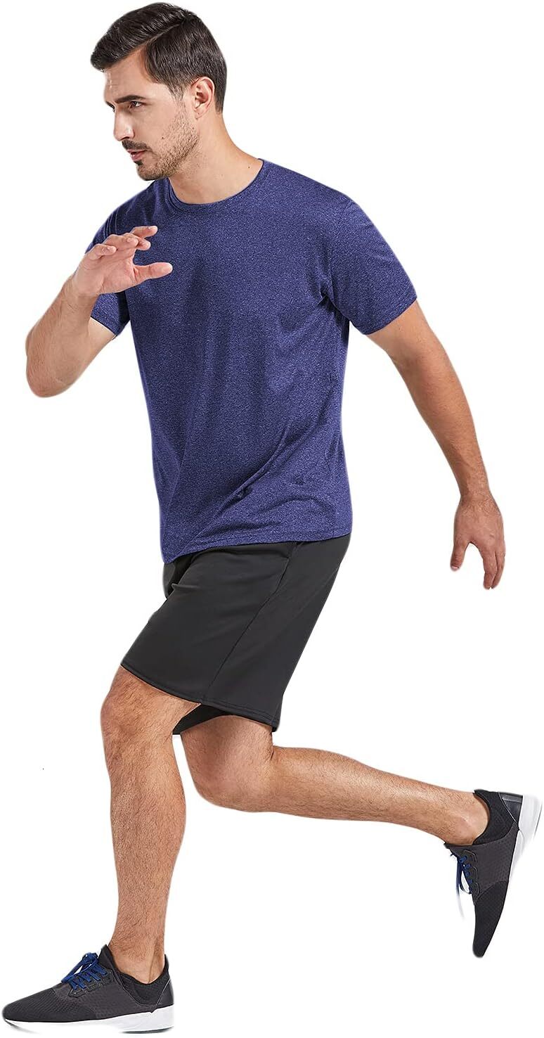 5 Pack Men's Dry Fit T Athletic Running Gym Workout Short Sleeve Tee Shirts for Men