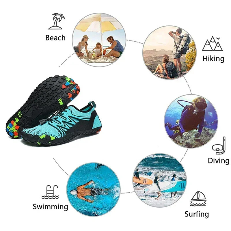 Unisex Wading Shoes Quick-Dry Aqua Shoes Drainage Water Shoes Beach Sports Swim Sandals Yoga Barefoot Diving Surfing Sneakers 250421