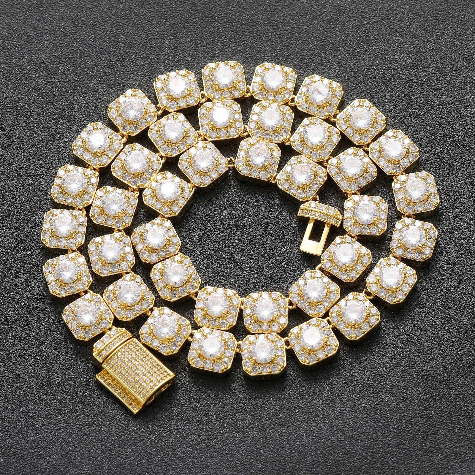 TUHE Unisex Bracelet 925 10mm Width Chain Women Bracelet Moissanite For Men Hip Hop Jewelry Gift