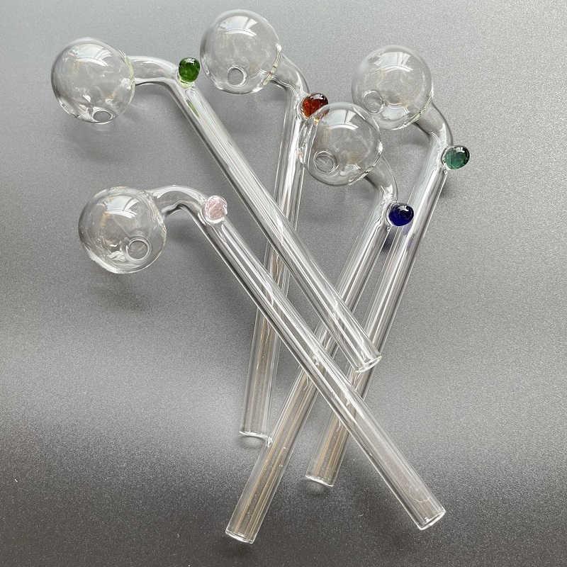 30ball Glass pipe Oil Burner 14cm Curved Bent Hand Tube Water Smoking accessories