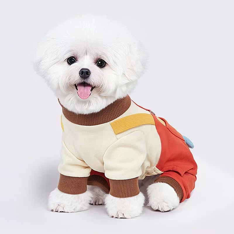 T00105Dog clothes spring thin traction overalls pet four-legged clothes Bichon Teddy Maltese small dog