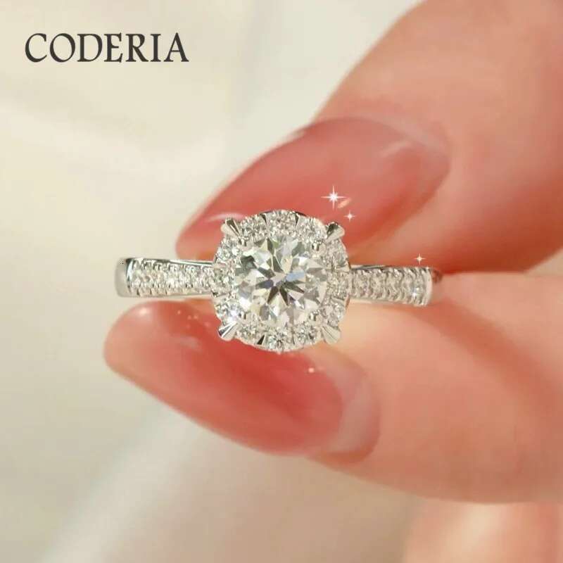 925 Sterling Silver Ring GRA Certified D Color Moissanite VVS Diamond 1 Carat Wedding Rings Engagement Jewelry