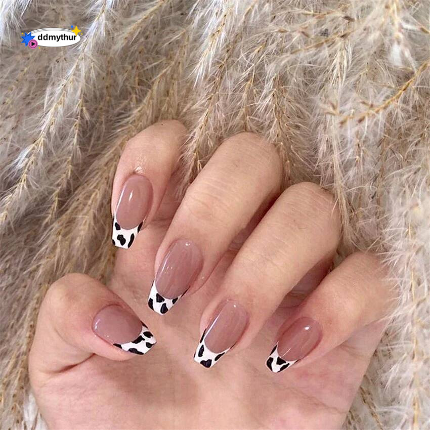 24Pcs/Set Artificial Full Cover Wearing Reusable False Al Fake Nails Art Medium Long Oval Press on Acrylic Nail Tips ddmythur