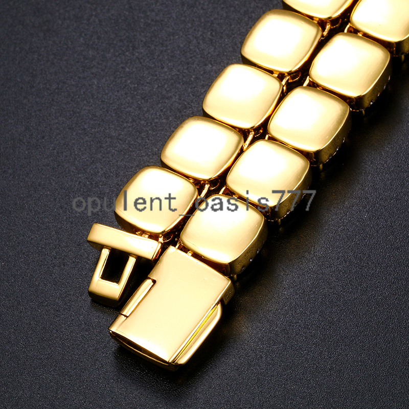 Wholesale Hip Hop Jewelry 11mm Gold Plated Brass Cushion Cut moissanite Diamond Iced Out Tennis Chain Men Necklace