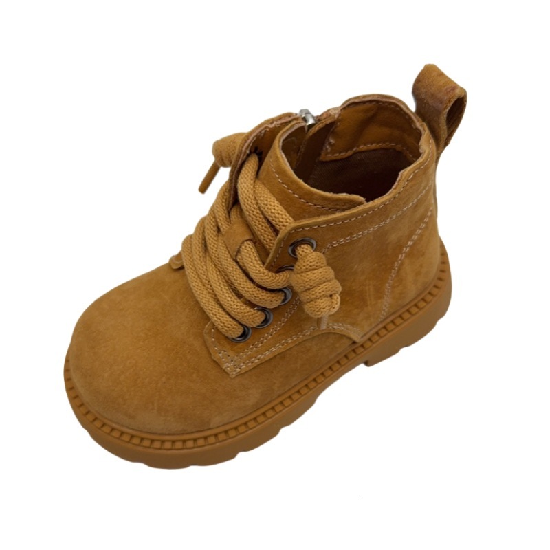 designer shoes Boys and Girls Autumn Winter Martin Boots Fashion Soft Sole Non Slip Toddler Kindergarten Baby Short Boots New Leather Shoes