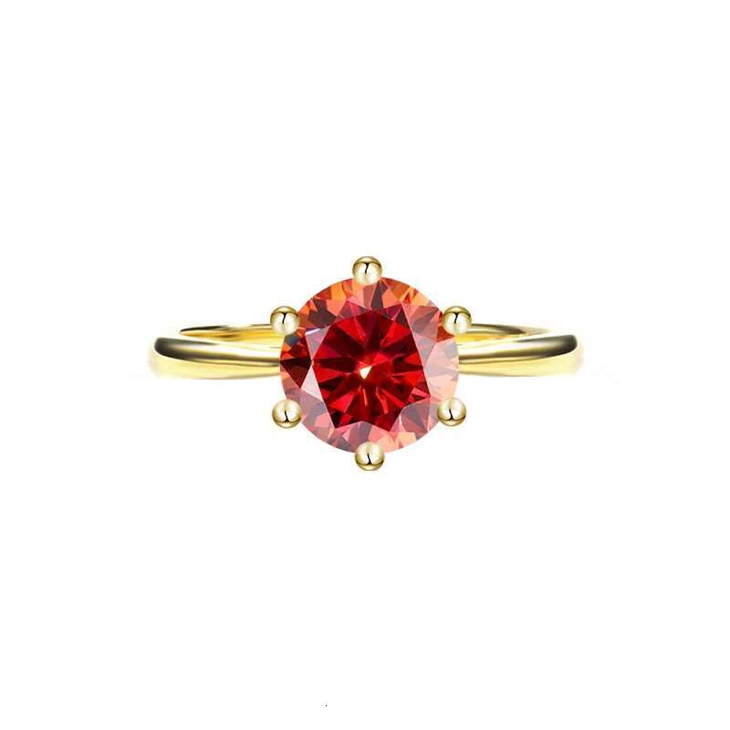 s925 sterling silver ring 18karat gold plated classic sixprong moissanite ring womens ring crown engagement ring