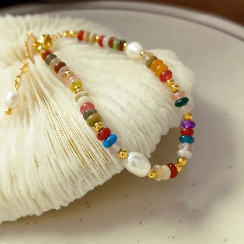 Fashion Jewelry Sweet Set Bracelet Spring/Summer Style Colorful Bead Necklace Suitable for Women Beautiful Gift Direct 250428