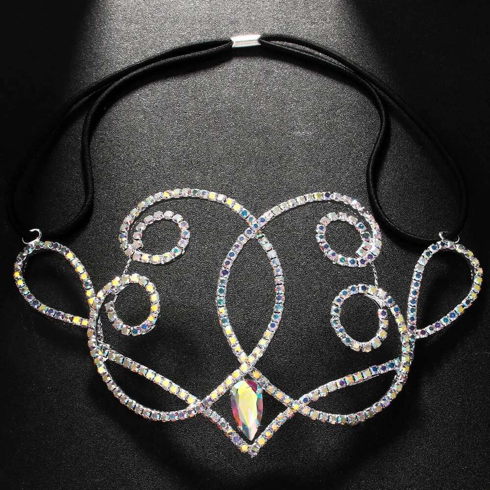 Stonefans Colourful Belly Forehead Headpiece Ballroom Jewelry Tribal Dance Water Drop Rhinestone Hair Chain Taira Handmade
