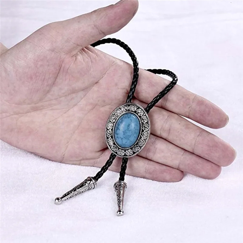 agate stone bolo tie American western cowboy bolo tie mens shirt collar decoration trend 250430
