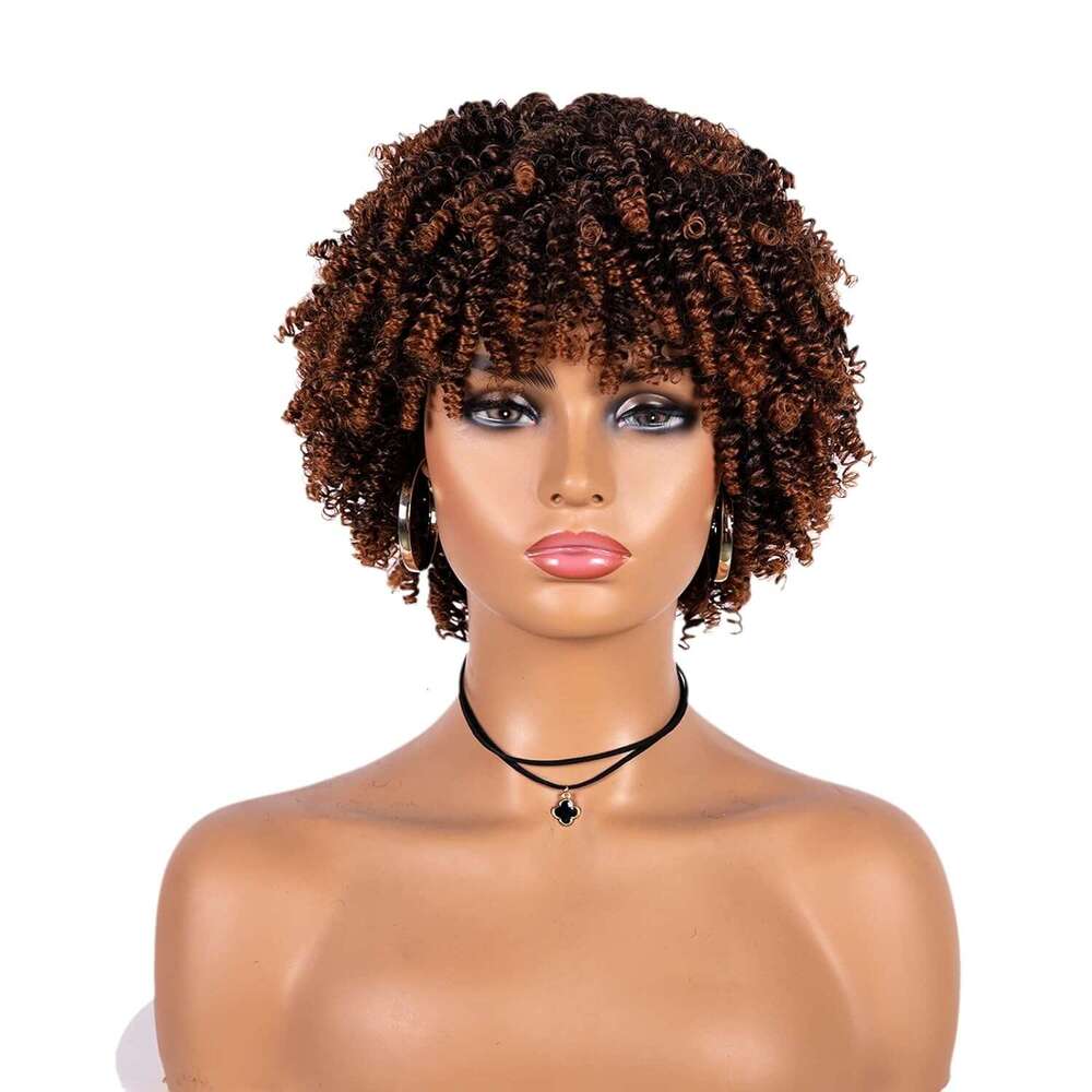 Unonet Black Women, Soft Breatable Synthetic Curly Wigs, Short Afro Wigs for Woman Cosplay Daily Party Use (1BT30)