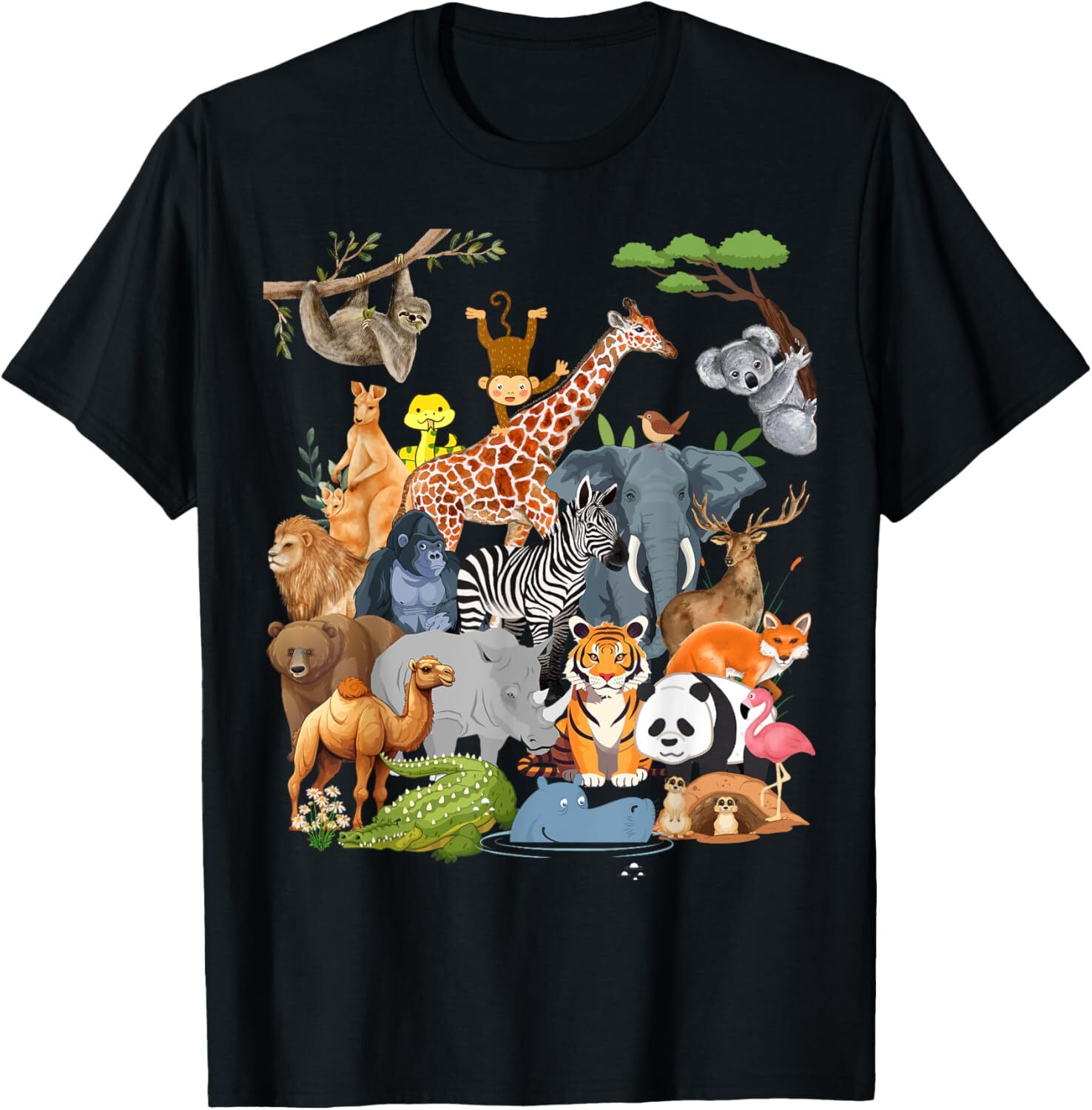 T shirt for Mens Men Women and Kids Wildlife Zoo Day Party Cute Graphic Tee Casual Tops Clothes Short sleeve