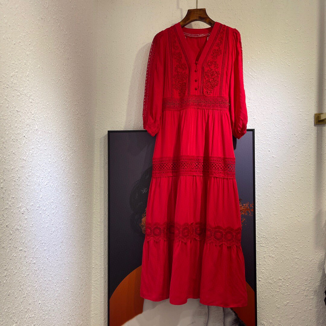 2025 Embroidered dress Fashion Week Show Customized Fashion Tailored clothing womens Fashion Paris.M336