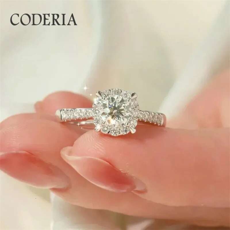 925 Sterling Silver Ring GRA Certified D Color Moissanite VVS Diamond 1 Carat Wedding Rings Engagement Jewelry