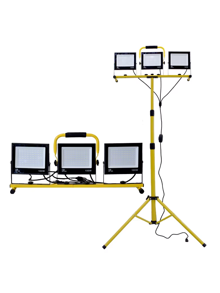 Led Spotlight Outdoor Three Heads LED Tripod Emergency Lamp Outdoor Lighting external LED focus work lights for garage work shop