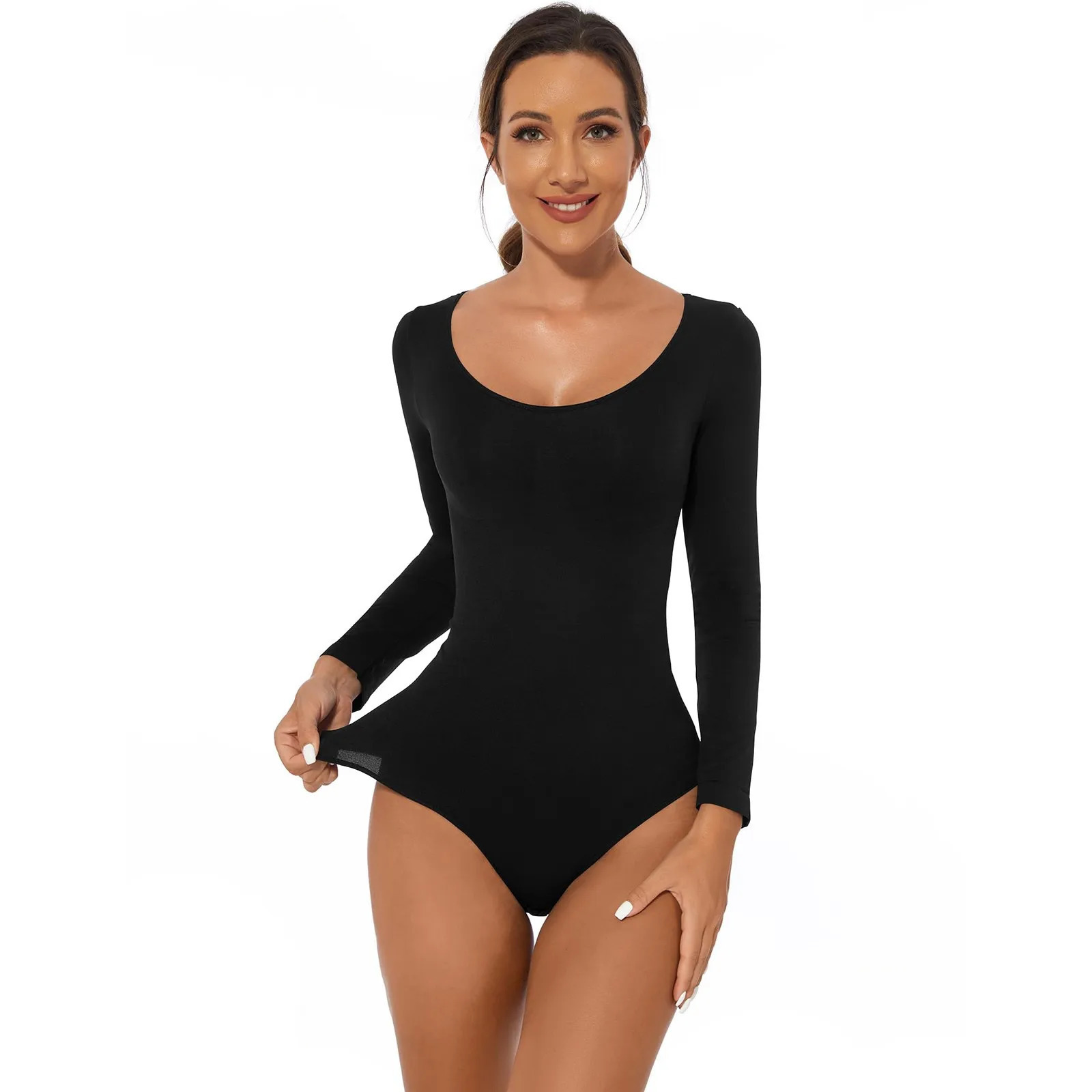 Sexy womens shapewear control thong tight fitting long sleeved strong breathable material underwear flat belly shape 250430