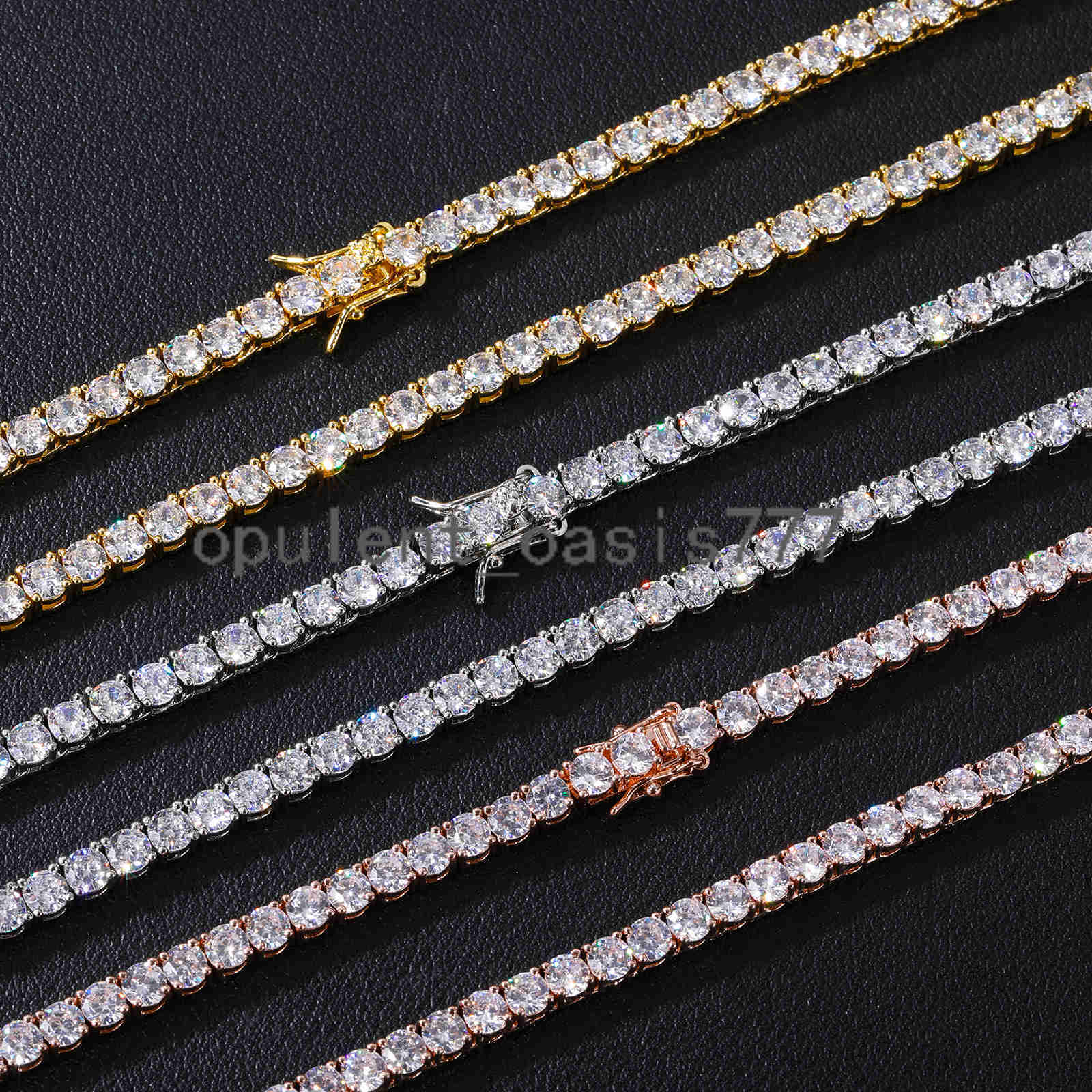 Wholesale Hip Hop Jewelry Fashion Iced Out 18K Gold Silver Plated Brass moissanite Diamond Tennis Chain moissanite Necklace for Men Women