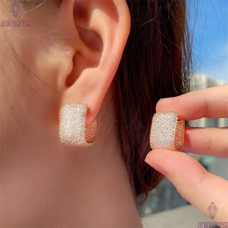 Choucong Brand Unique Ear Cuff Sparkling Deluxe Jewelry 18K Gold Stunning Pave Full Nine Rows Party White Sapphire CZ Diamond Women Wedding Clip Earri