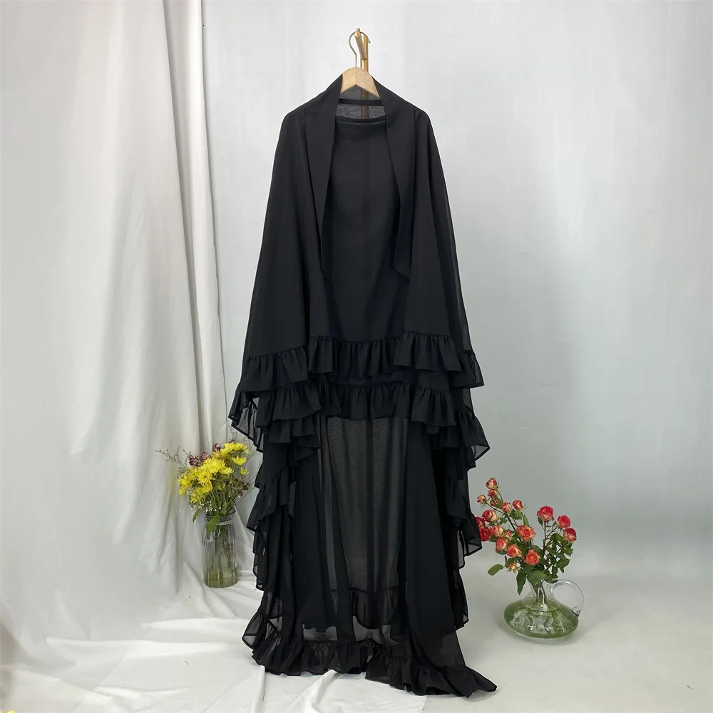 Fashion Long Khimar Plain Chiffon Muslim Women Prayer Scarf Dubai Turkish Hijabs Turban Ramadan Niqab Abaya For Women 250420