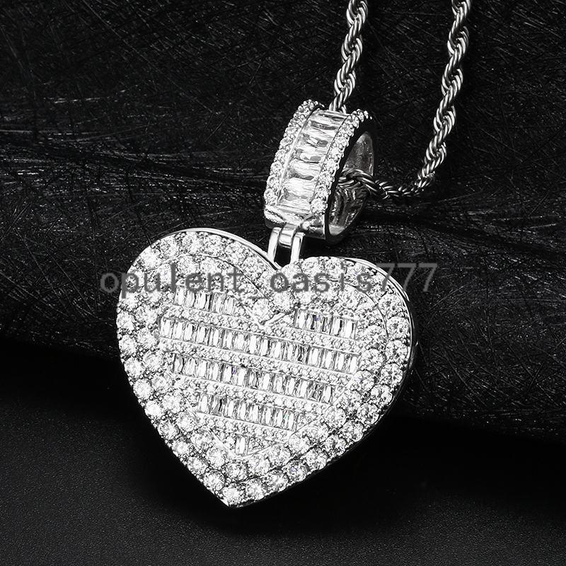 Fashion Gold Plated Openable Custom Photo Pendant Memory Jewelry Bling Love Heart Shape Chain Necklace for Men Women