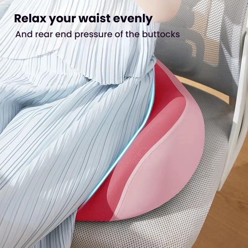 Ultra-Comfort Memory Foam Seat Cushion for Home/Office/Car - Ergonomic ass Pain Relief, Breathable & Washable Cover, Portable