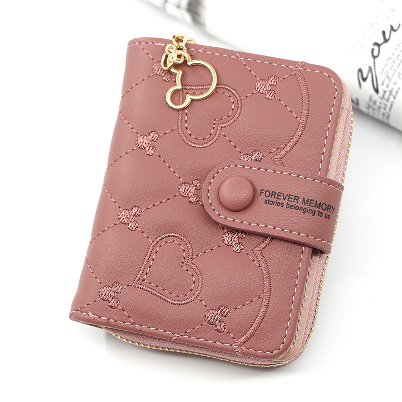 Designer Wallet New Women S Fashion Short Zipper Buckle Handbag Zero Wallet Love Card Bag Straight Luxury Wallet Key Pouch