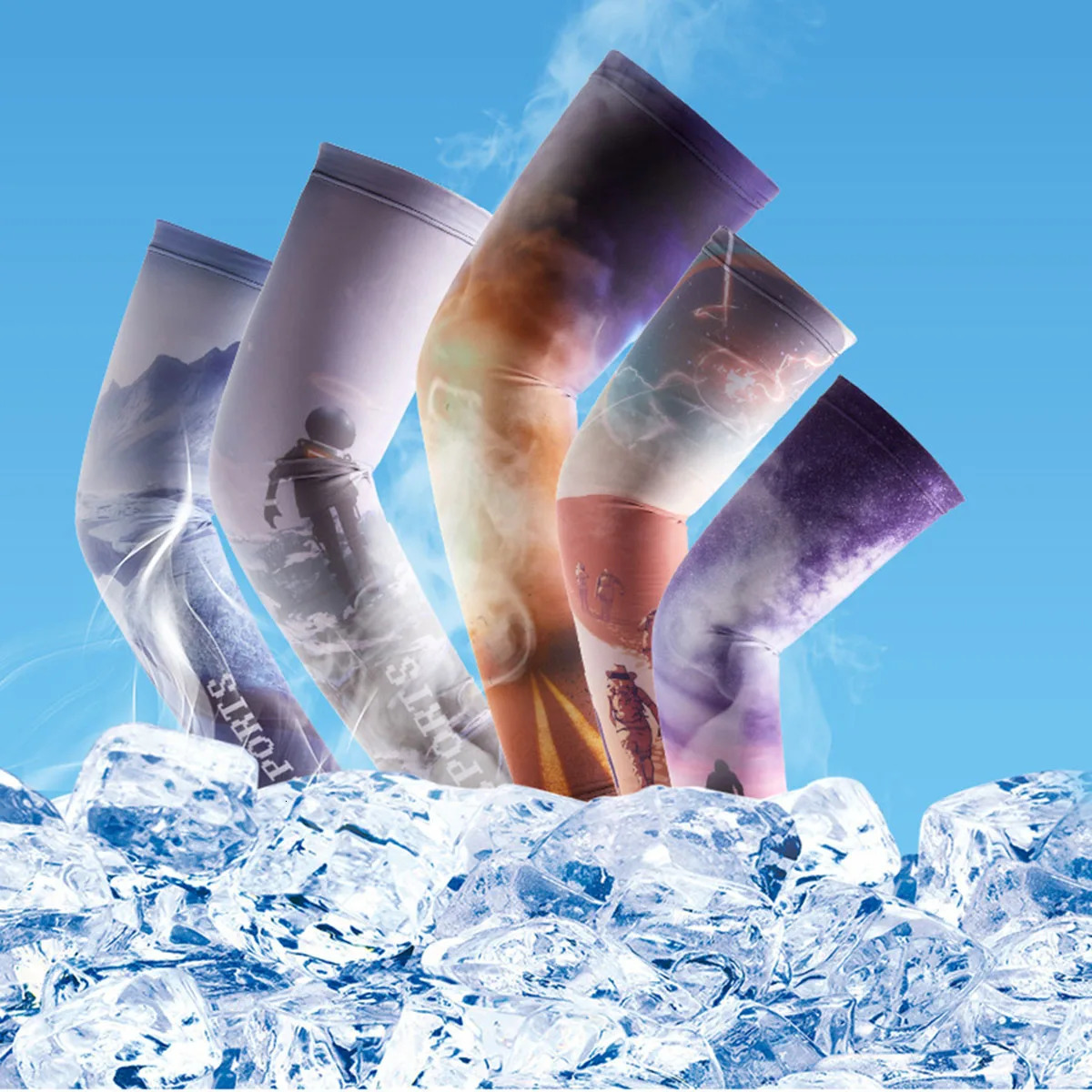 Summer Sun Protection And UV Protection Sleeves For Outdoor Cycling Mens Sprint Wipes Dust-proof Ice Silk Sleeves 250430