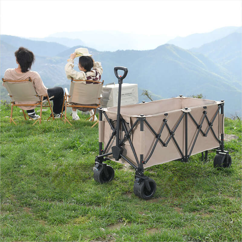 Gathering style outdoor oversized vehicle, foldable camping off-road wheel trailer, portable stall cart