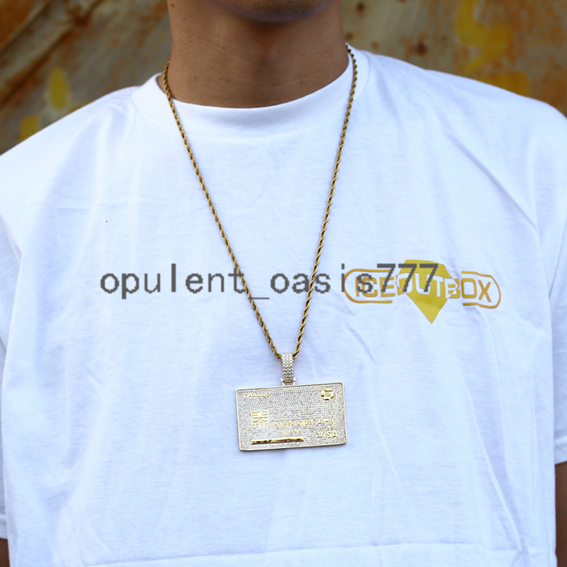 Jewelry Manufacturer Design Hiphop Men Jewelry Iced Out 18k Gold Plated Brass moissanite Diamond Bank Card Pendant