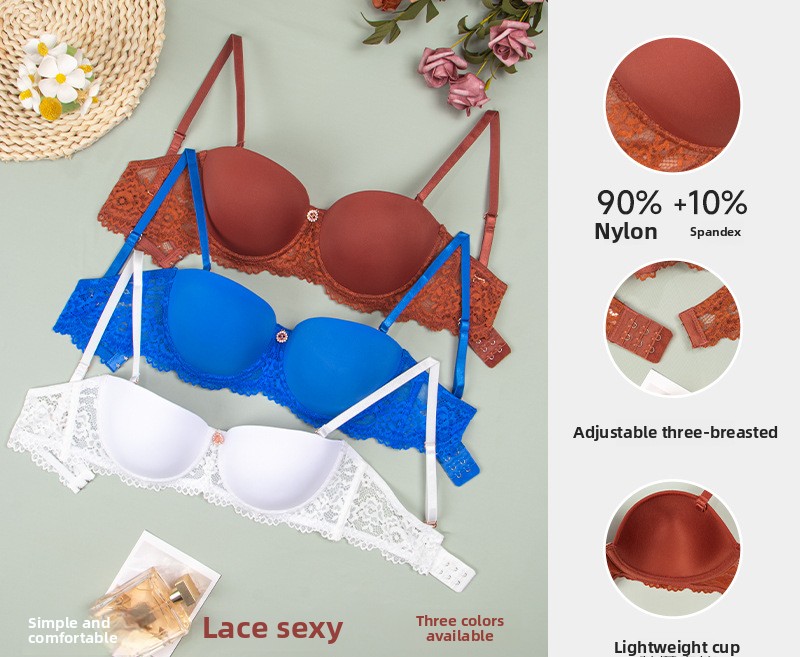 Glossy Feminine Undergarments Featuring Lace Edges And Breast Support From Steel Accents