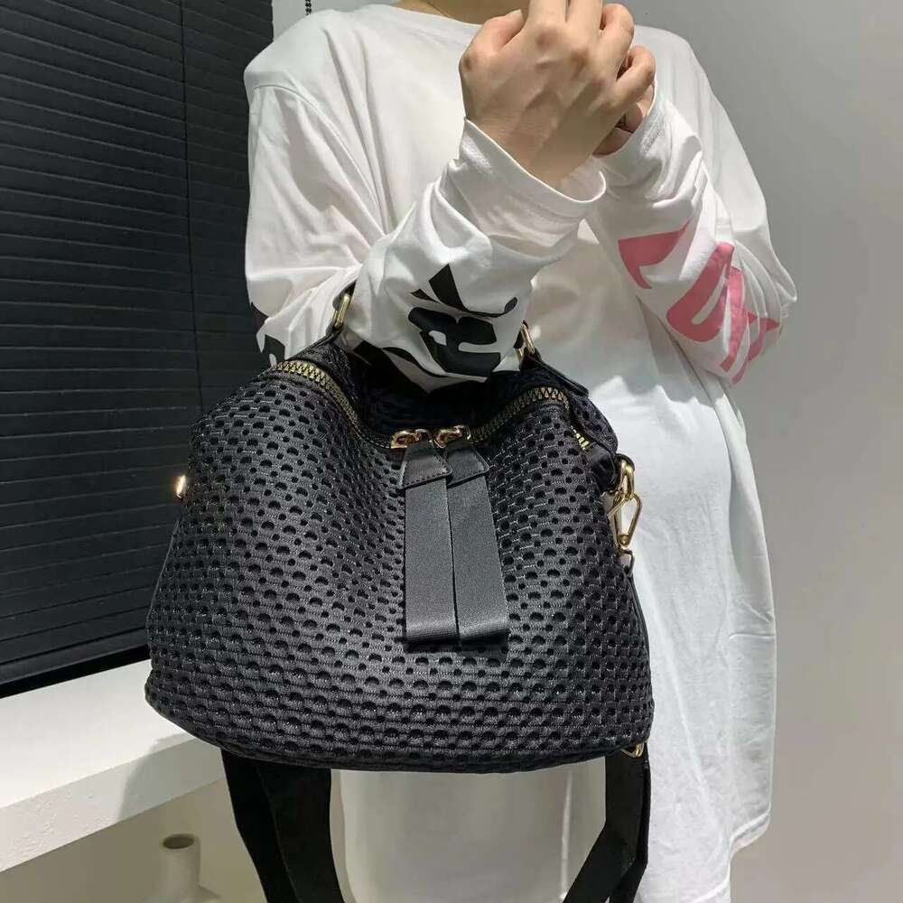 Women's Fashion Mesh Lightweight Bag Daily Use Portable Wide Shoulder Strap Multifunctional Crossbody Handbag