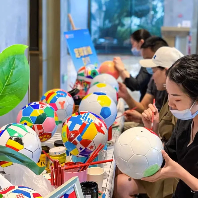 Size 3/4/5 Football Kids DIY Coloring Painted Soccer White Signable Advertisable Outdoor Football Training Match Boys Gift