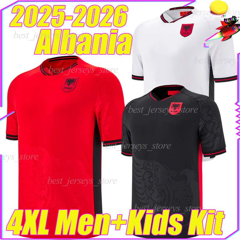 4XL 2025 Albania ASANI soccer jerseys 25/26 UZUNI ASLLANI MUCI N.BAJRAMI LACI RAMADANI ISMAJLI BALLIU AJETI STRAKOSH men kids kits sets National Team Football Shirts