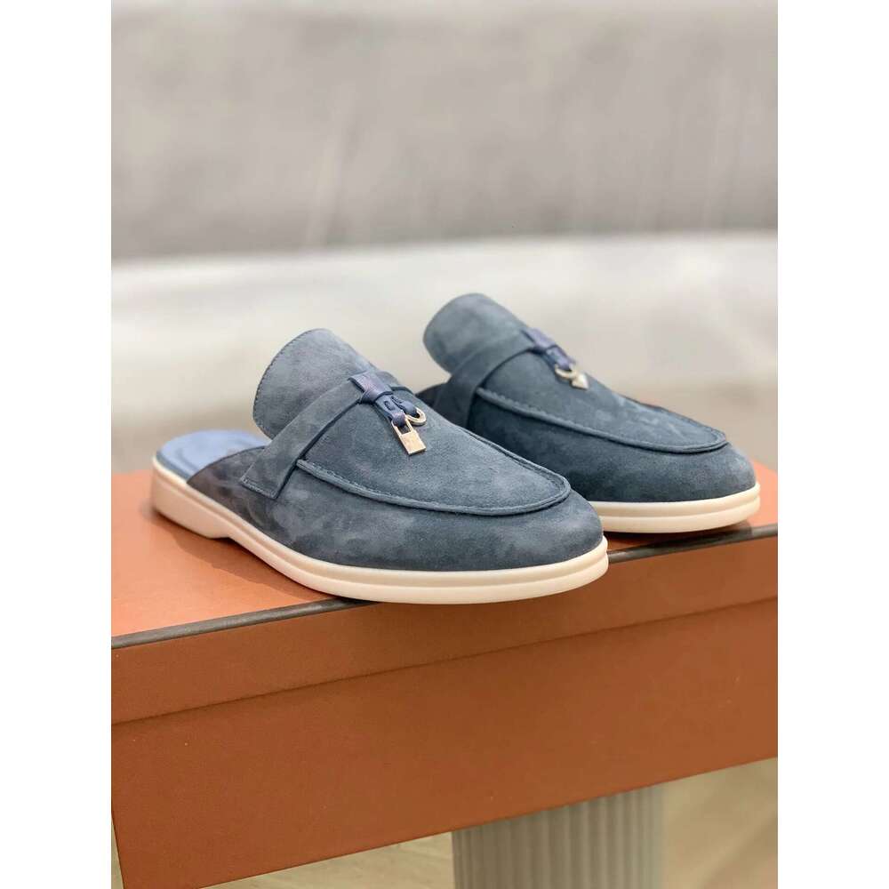 women's sandals loafer summer walk natural genuine leather chamois flats men's casual shoes 35-46