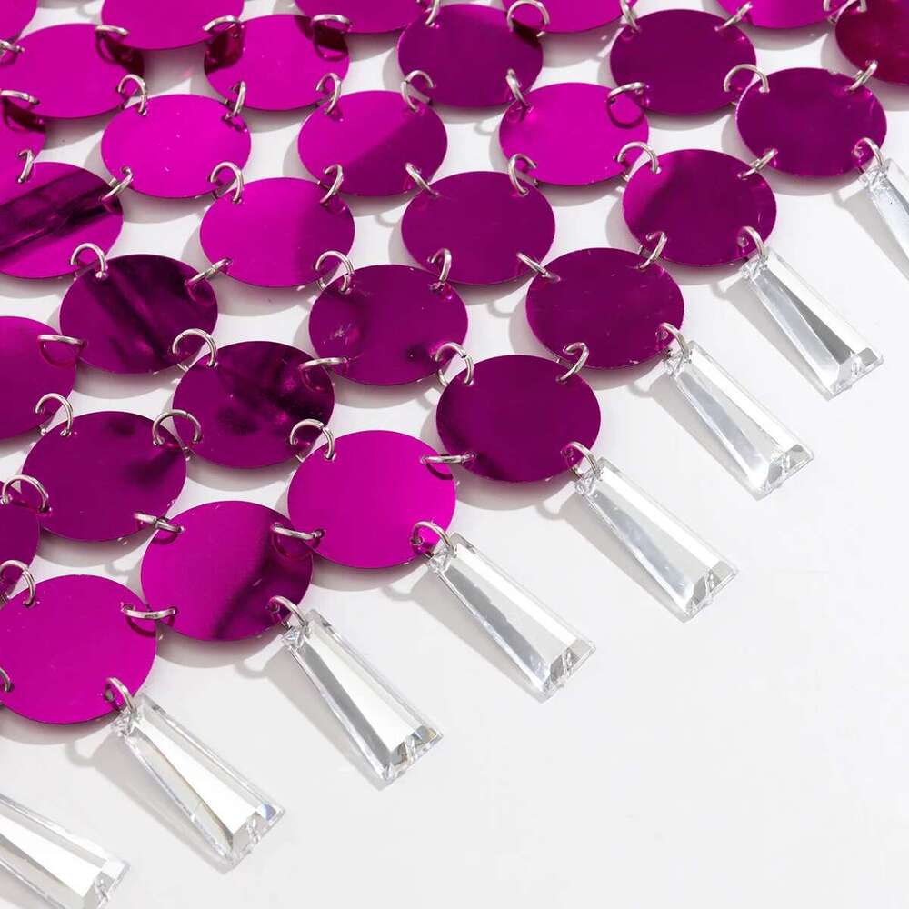 Ingesight.Z Sexy Sequins Hanging Neck Bra Top Chest Chain Women Summer Beach Crystal Tassel Pendant Body Festival Y2k Jewelry