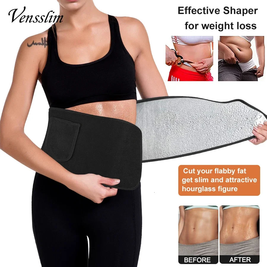 Venslim waist training belt for women abdominal trimming sauna sweat control wrinkles body shape exercise girls silver 250430