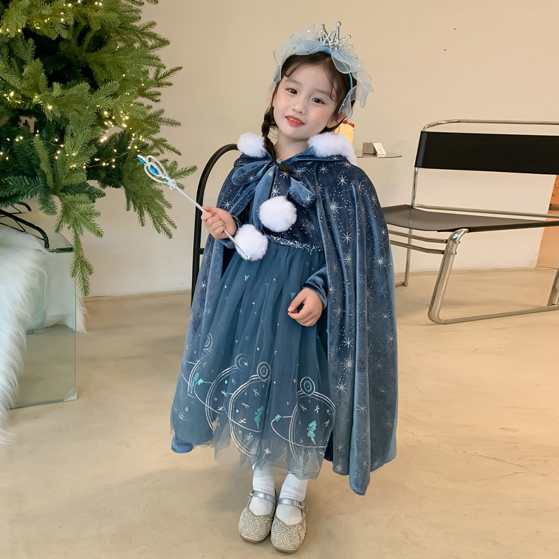 DISNEY kids designer clothes Frozen baby clothes Princess Elsa Spring and Autumn style dress for children outfit for one-year-old baby girl