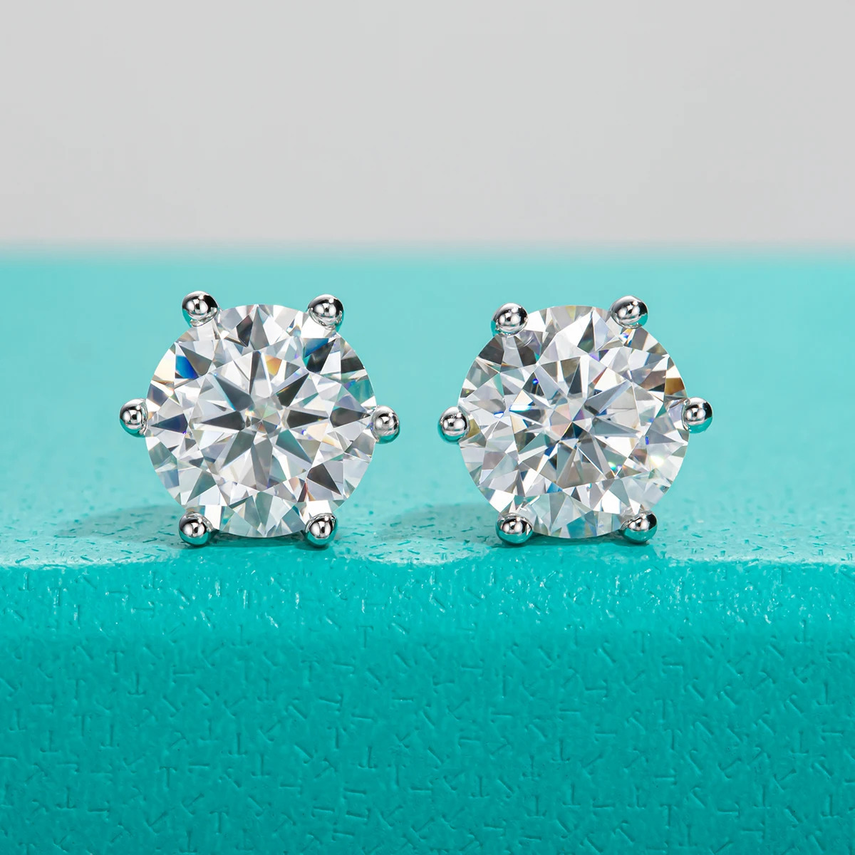 AnuJewel 4/2/1ct Total Stud Earrings 925 Sterling Silver Certificate Earrings Jewelry Making Supplies 250420
