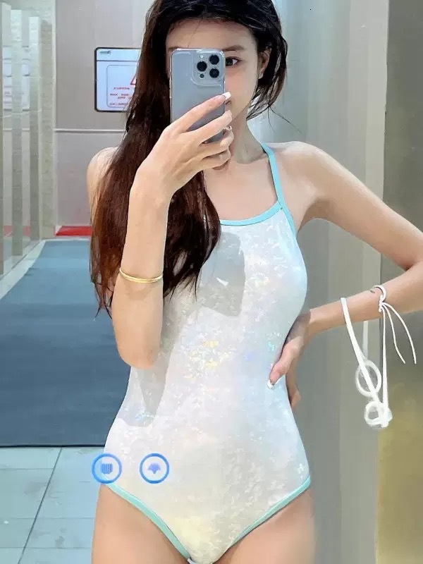 Swimsuit women's one-piece triangle swimming pool specialized racing sports professional quick drying hot spring swimsuit