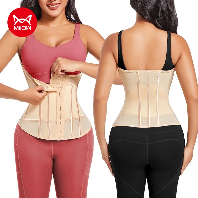 MiiOW waist training tight corset womens binding shape abdominal wrap body weight loss belt flat abdomen exercise female girl 250430