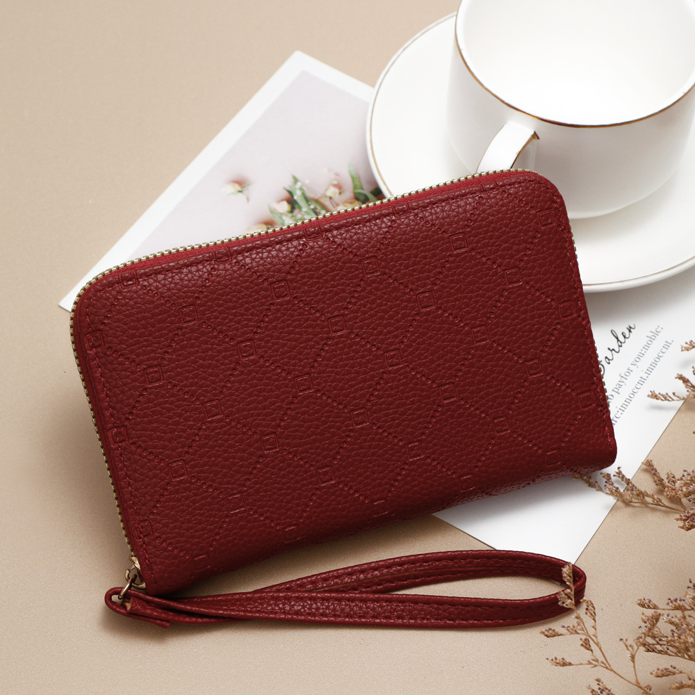 Designer Wallet New Solid Color Korean Version Cute Long Zero Wallet Large Capacity Women S Multi Card Zipper Hand Held Mobile Phone Bag Women Luxury 